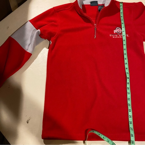 Ohio State Shirt Men’s Small Red Gray Embroidered 1/4 Zip Spellout - Picture 3 of 6